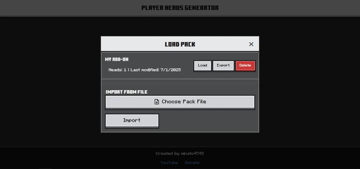 Player Heads Generator Interface 3